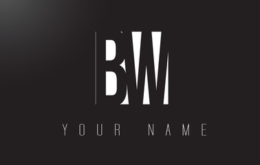 BW Letter Logo With Black and White Negative Space Design.