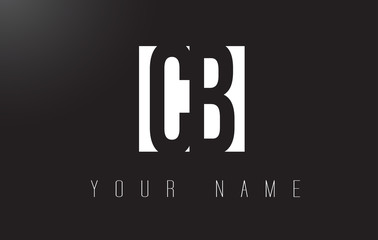 CB Letter Logo With Black and White Negative Space Design.