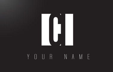 CI Letter Logo With Black and White Negative Space Design.