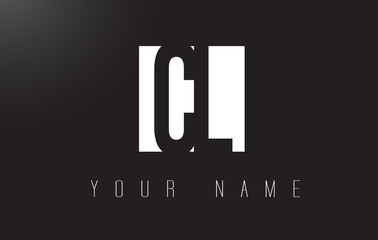 CL Letter Logo With Black and White Negative Space Design.