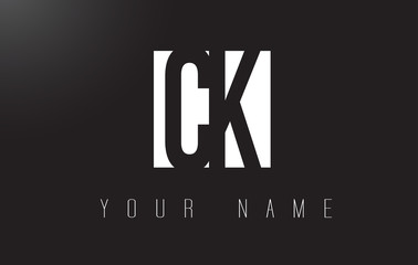 CK Letter Logo With Black and White Negative Space Design.