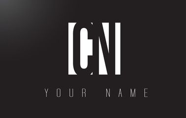 CN Letter Logo With Black and White Negative Space Design.