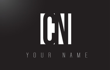 Fototapeta premium CN Letter Logo With Black and White Negative Space Design.