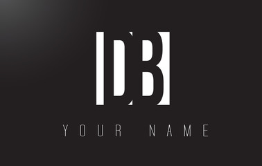 DB Letter Logo With Black and White Negative Space Design.