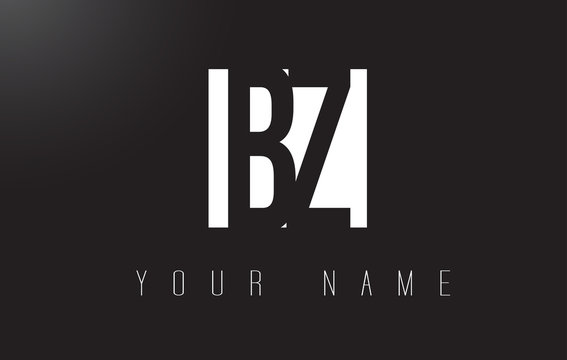 BZ Letter Logo With Black and White Negative Space Design.