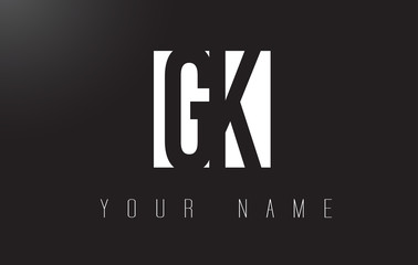 GK Letter Logo With Black and White Negative Space Design.