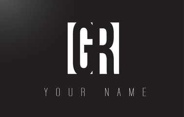 GR Letter Logo With Black and White Negative Space Design.