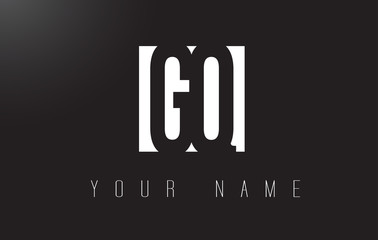 GQ Letter Logo With Black and White Negative Space Design.