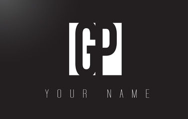GP Letter Logo With Black and White Negative Space Design.