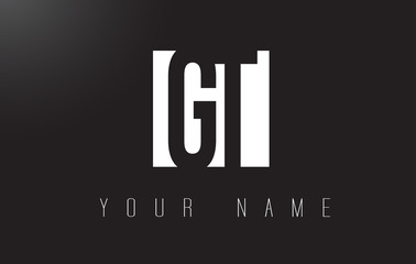 GT Letter Logo With Black and White Negative Space Design.