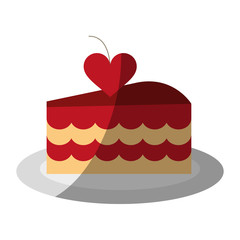 cake heart flat illustration icon vector design graphic shadow