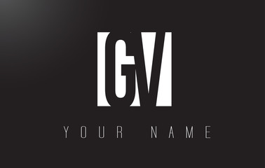 GV Letter Logo With Black and White Negative Space Design.