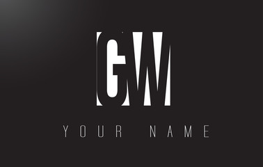 GW Letter Logo With Black and White Negative Space Design.