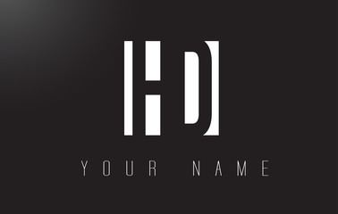 HD Letter Logo With Black and White Negative Space Design.