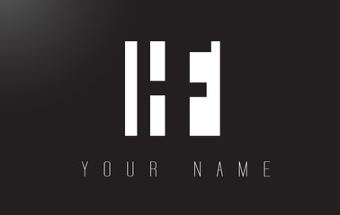 HF Letter Logo With Black and White Negative Space Design.
