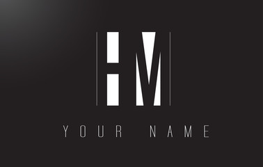 HM Letter Logo With Black and White Negative Space Design.