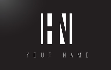 HN Letter Logo With Black and White Negative Space Design.