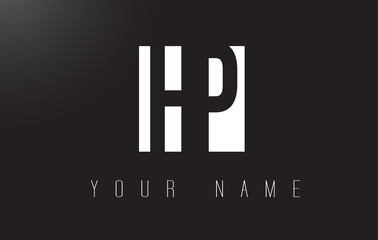 HP Letter Logo With Black and White Negative Space Design.