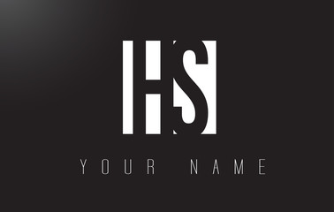 HS Letter Logo With Black and White Negative Space Design.