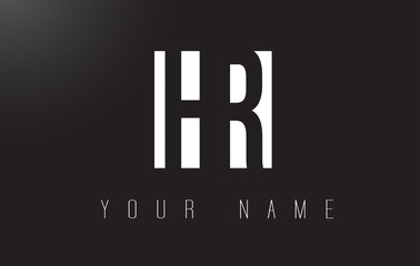 HR Letter Logo With Black and White Negative Space Design.