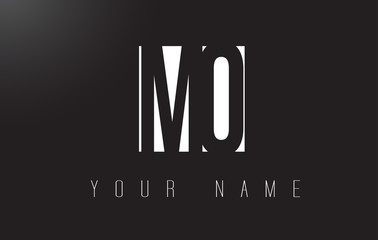 MO Letter Logo With Black and White Negative Space Design.