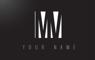 MV Letter Logo With Black and White Negative Space Design.