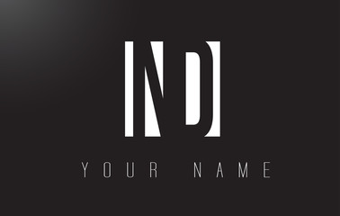 ND Letter Logo With Black and White Negative Space Design.