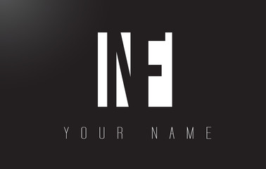 NF Letter Logo With Black and White Negative Space Design.