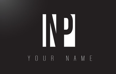 NP Letter Logo With Black and White Negative Space Design.