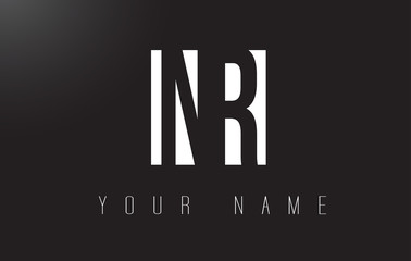 NR Letter Logo With Black and White Negative Space Design.