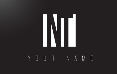 NT Letter Logo With Black and White Negative Space Design.