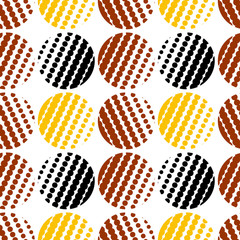 Colorful abstract seamless background. Halftone circles, halftone dot pattern. 