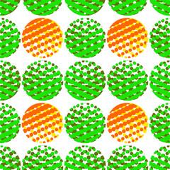 Colorful abstract seamless background. Halftone circles, halftone dot pattern. 
