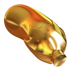 Obraz na płótnie Canvas Gold Eggplant icon. 3d Illustration