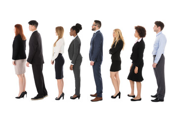 Fototapeta na wymiar Diverse Businesspeople Standing In Row