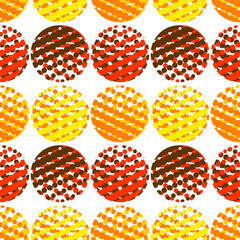 Colorful abstract seamless background. Halftone circles, halftone dot pattern. 
