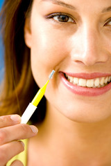 Model Interdental brush enables to clean the space between two teeth