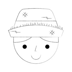cute farmer avatar character vector illustration design