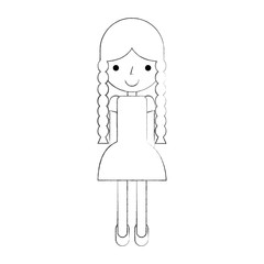 beautiful girl farmer icon vector illustration design