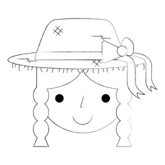 beautiful girl farmer icon vector illustration design