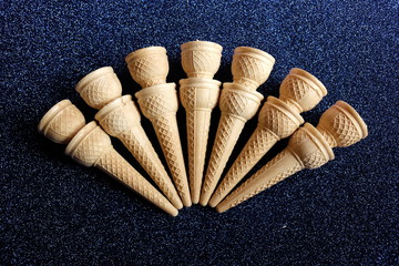 Fototapeta na wymiar Ice cream cones