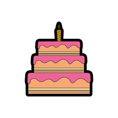 gateau cake sweet vector illustration graphic design icon