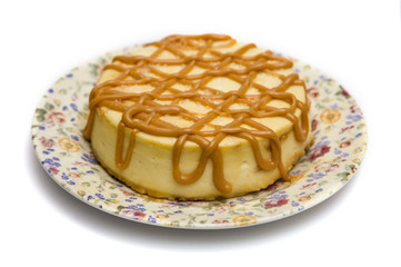 Single Layered Salted Caramel Drizzled Cheesecake