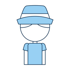 cute farmer avatar character vector illustration design