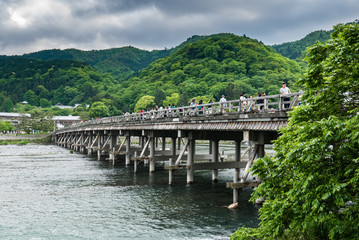 Naklejka premium Togetsu-kyo Bridge in Arashiyama district