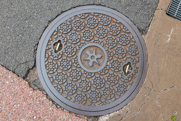 Manhole cover at Bamboo forest near Arashiyama