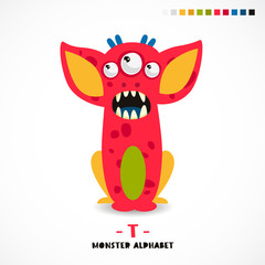 Monster alphabet. Letter T.