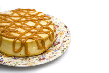 Single Layered Salted Caramel Drizzled Cheesecake