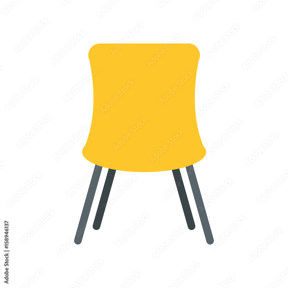 Sticker chair desk isolated iicon vector illustration design