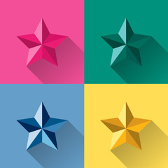 star colorful polygon logo vector